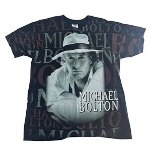 Vintage Michael Bolton Shirt Mens Large Black 1996 Greatest Hits Tour Winterland